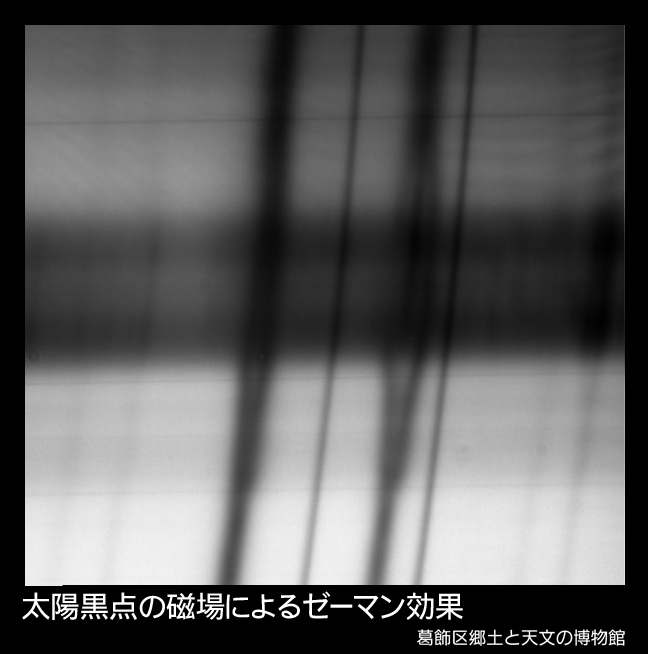 太陽黒点の磁場によるゼーマン効果