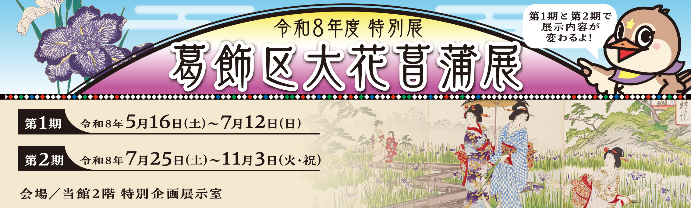 特別展「葛飾区大花菖蒲展」 | 展示 | 葛飾区郷土と天文の博物館